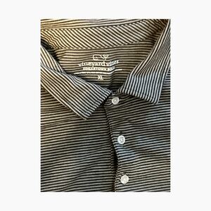 Vineyard Vines Edgartown Polo Shirt Men’s XL Gray Striped sz xl